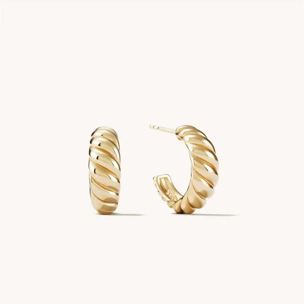 Emanco Croissant Curved Stainless Steel Hoop Earrings Women'S Vintage Hip Hop Earrings Simple Accessories Party Jewelry