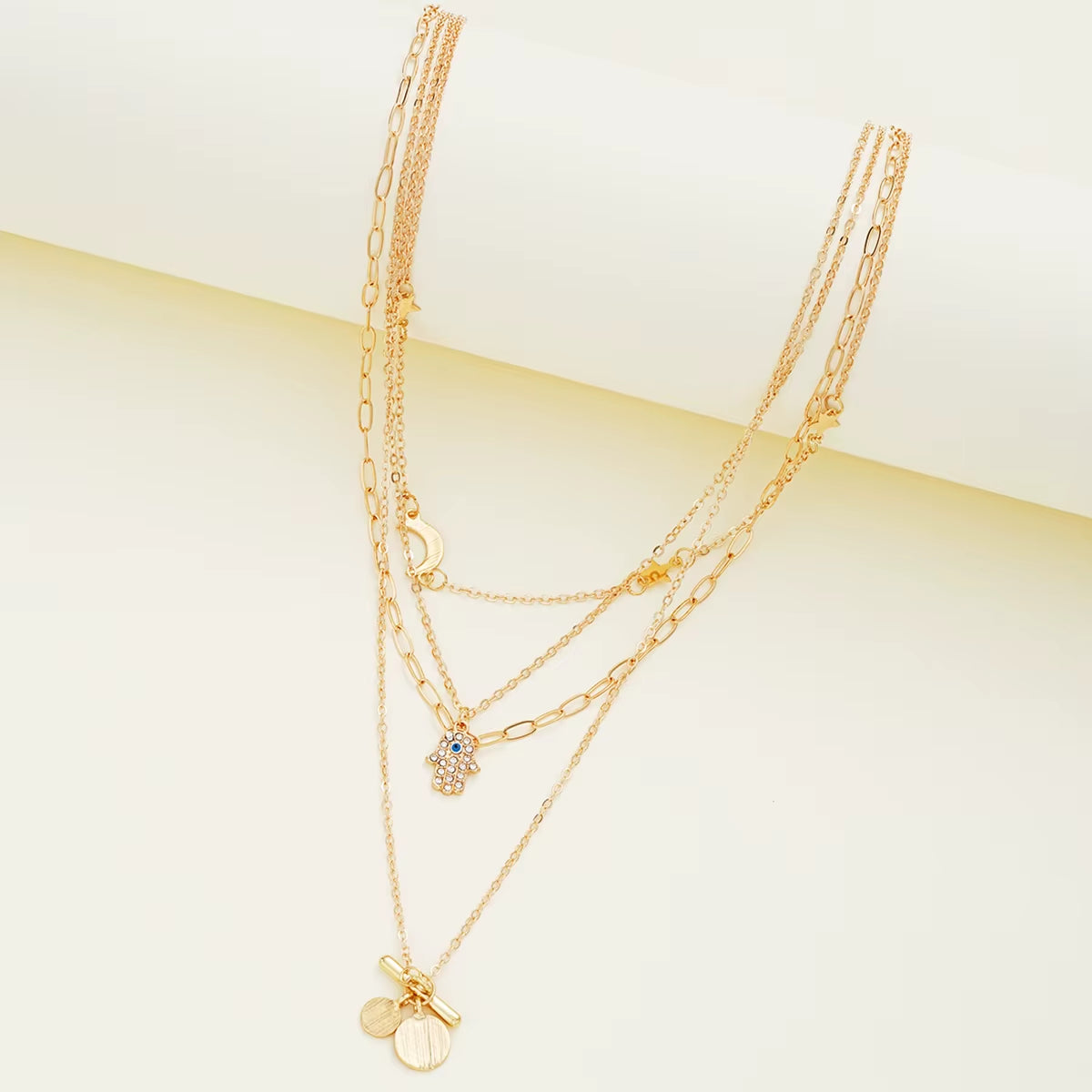 Bohemian Gold Color Multiler Handmade Chain Vintage Fashion Crystal Pendant Necklaces Sets Jewelry for Women Accessories 2024