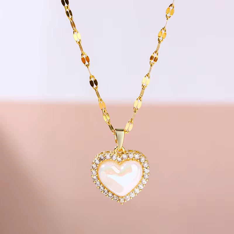 1 Stainless Steel Gold-Plated Love Necklace