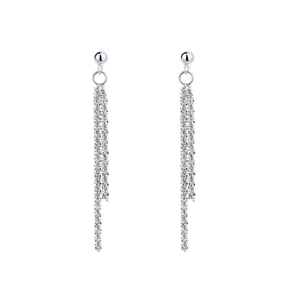 Emanco Gold Color Silver Color Gypsophila Cauliflower Chain Stud Earrings for Women Simple Style Female Personality Fine Jewelry