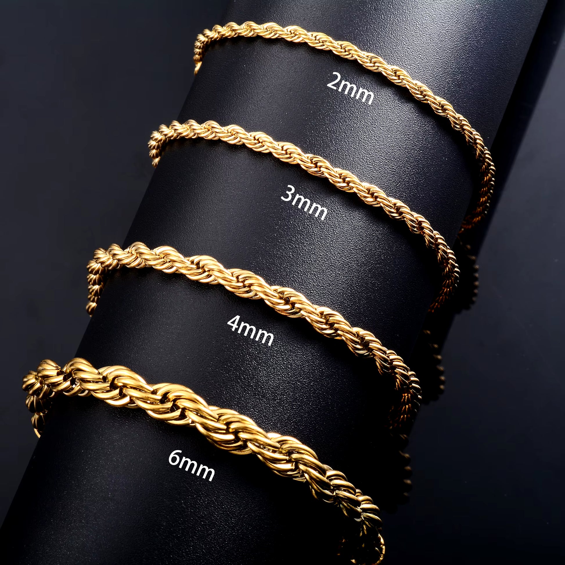 Men Stainless Steel Rope Chain Bracelet for Women Hand Bangle Gold/Silver Color Foot Ankle Anklet Jewelry Accessories DIY Gift