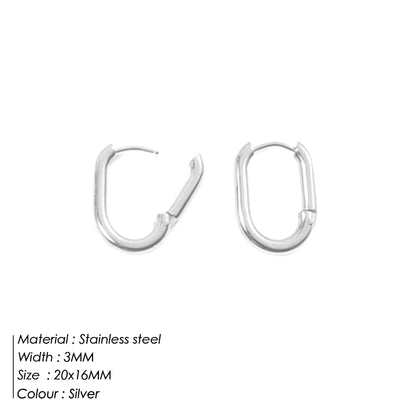 Stainless Steel Prevent Allergy Stud Earrings France Fashion Vintage Handmade U-Shape Circle Bride Jewelry Gifts