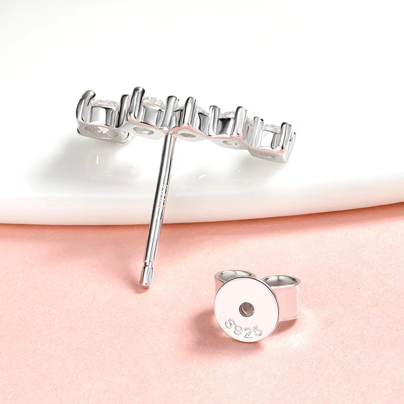 Smyoue 1.16Cttw Gradient Gem Full Moissanite Stud  Sparkling Party Jewelry Earrings 925 Sterling Silver GRA