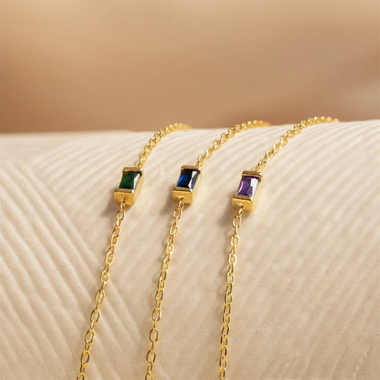 Rectangular Birthstone Bracelet