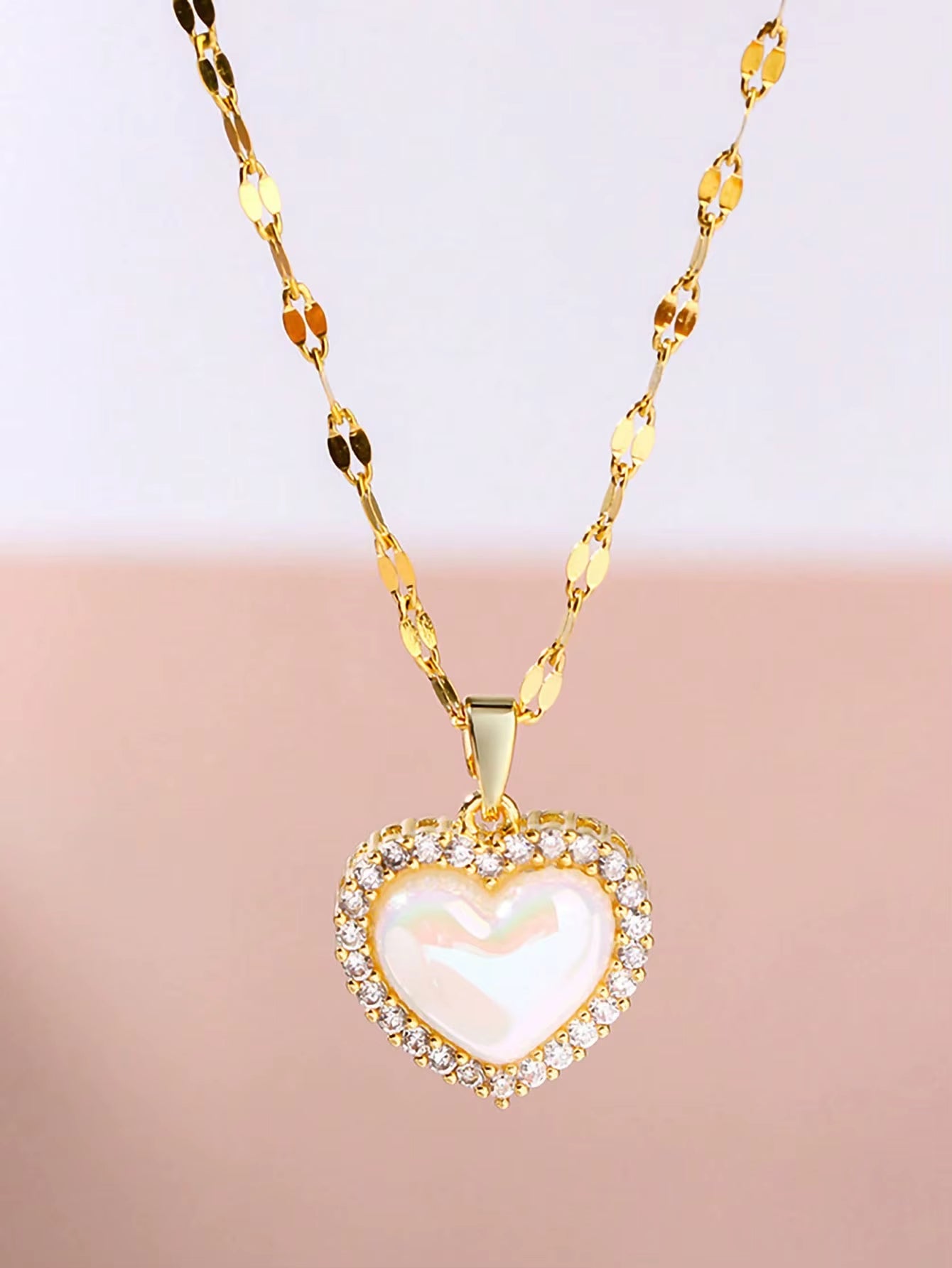 1 Stainless Steel Gold-Plated Love Necklace