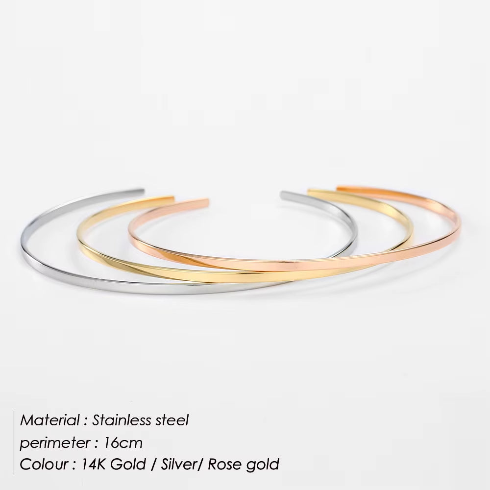 Emanco 316 Stainless Steel Bangles for Women Trendy Cuff Bangle Bracelet Designer Brand Jewelry