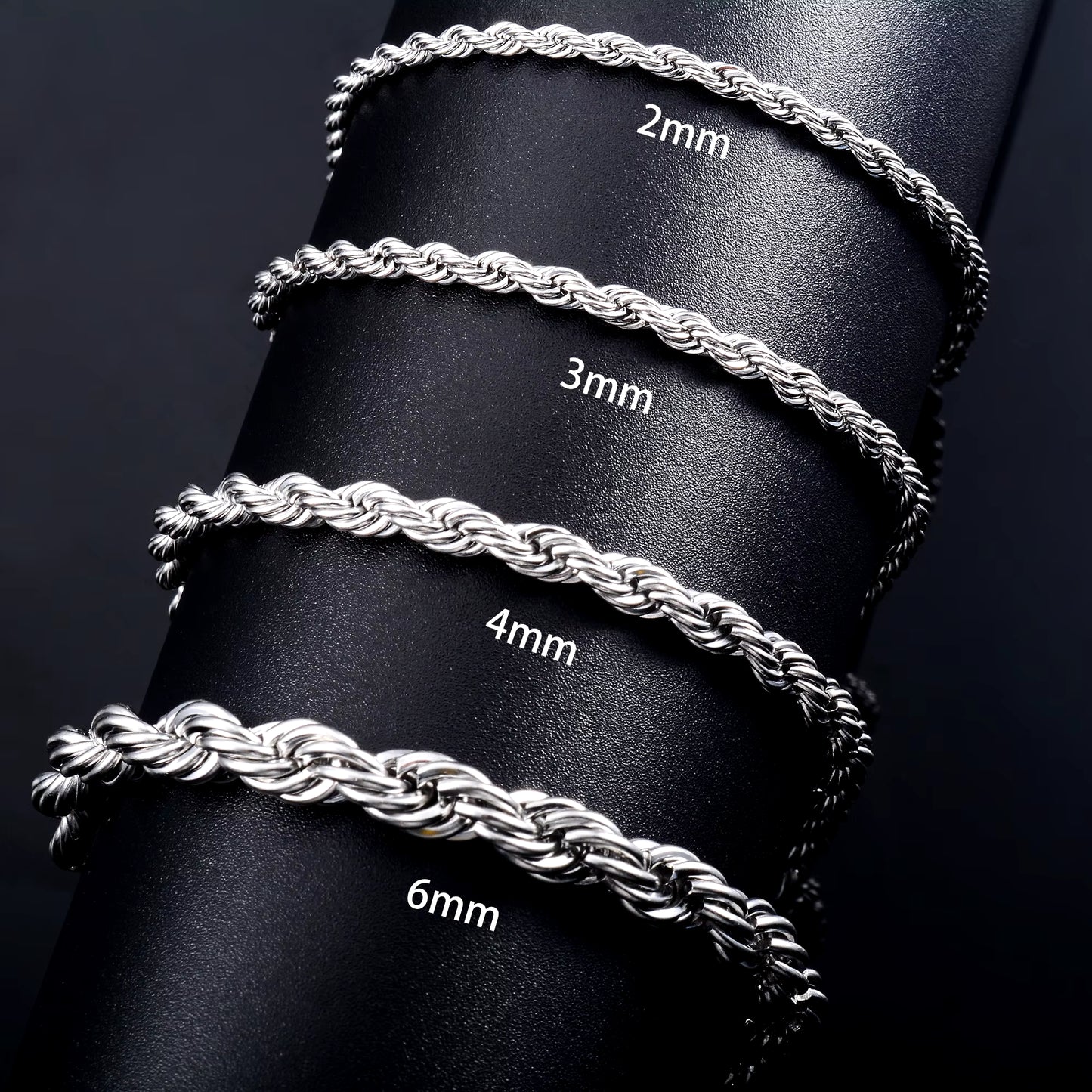 Men Stainless Steel Rope Chain Bracelet for Women Hand Bangle Gold/Silver Color Foot Ankle Anklet Jewelry Accessories DIY Gift