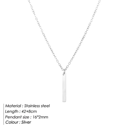 Stylish Stainless Steel Pendant Necklace Thin Link Chain Necklace Best Friend Necklace Minimalist Choker Jewelry