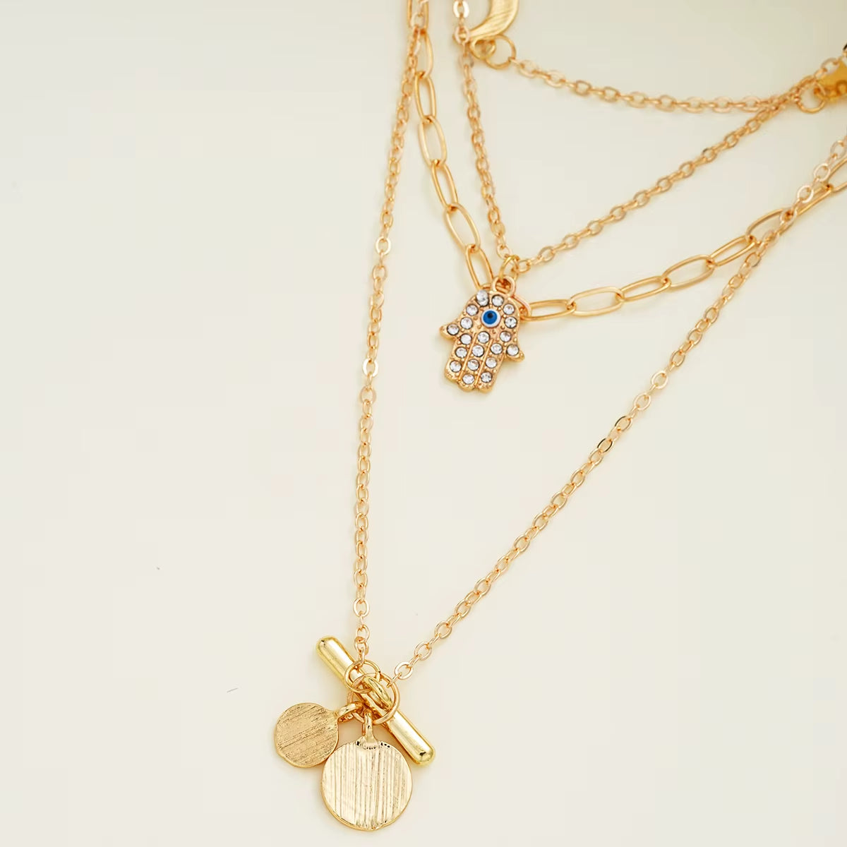 Bohemian Gold Color Multiler Handmade Chain Vintage Fashion Crystal Pendant Necklaces Sets Jewelry for Women Accessories 2024