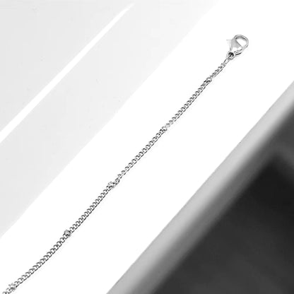 Emanco Silvery Bead Chain Stainless Steel Choker Necklace Charm Women Chain Simple Layering Necklace for Women Gift Wholesale