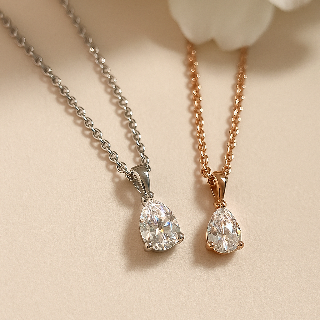 Celeste Moissanite Pear Necklace