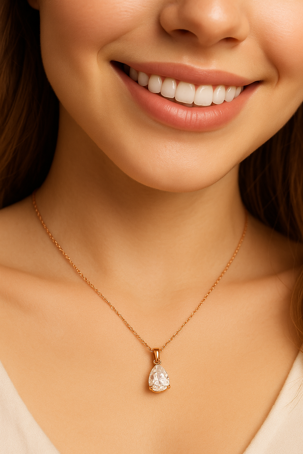 Celeste Moissanite Pear Necklace