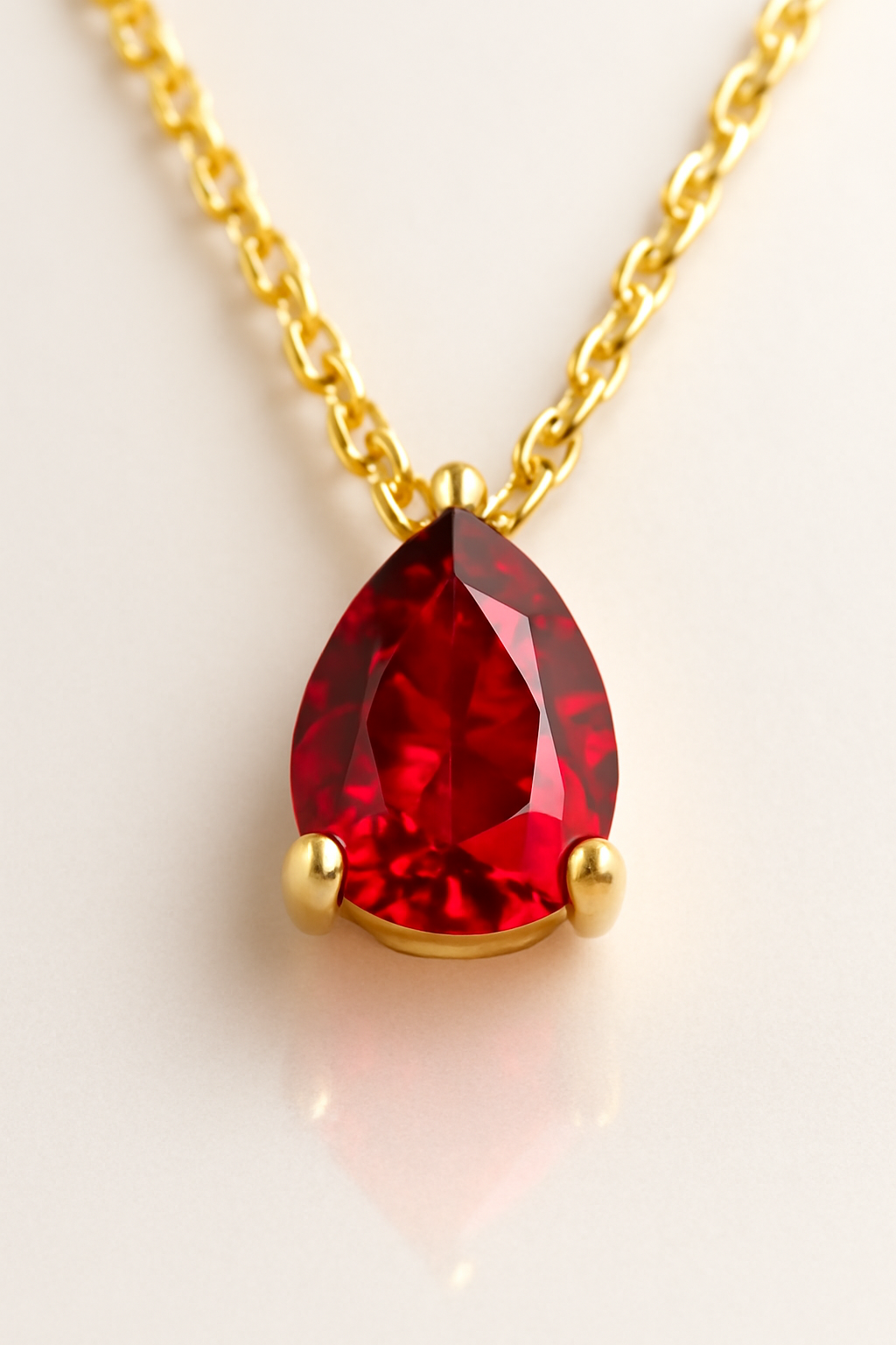 Collier avec pierre de naissance en forme de larme