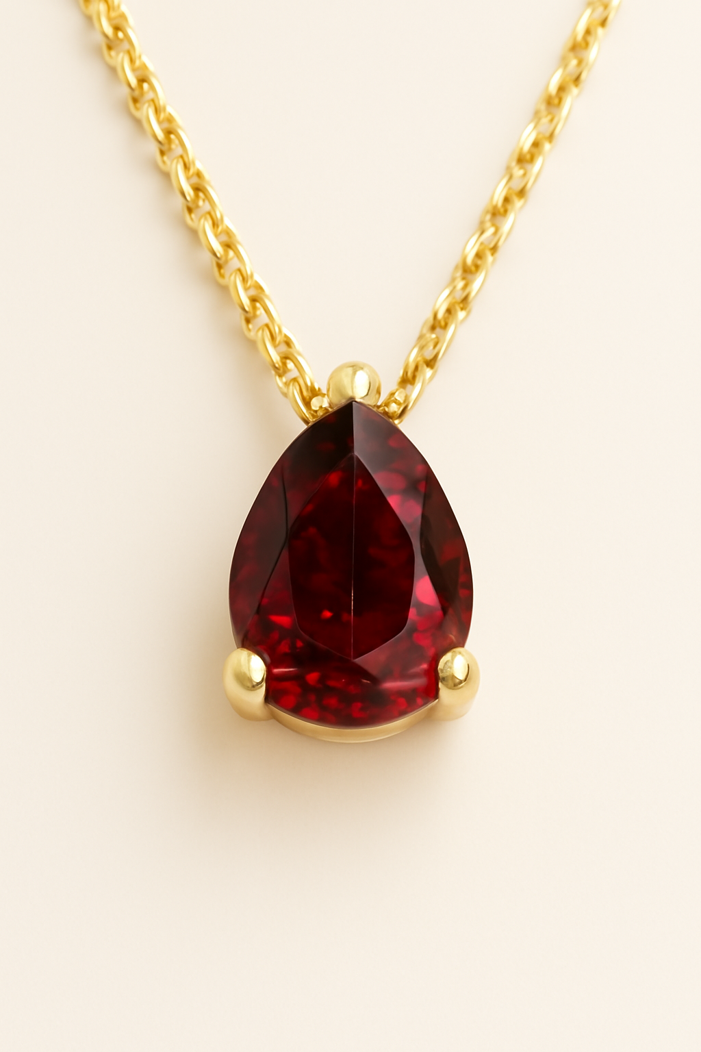 Collier avec pierre de naissance en forme de larme