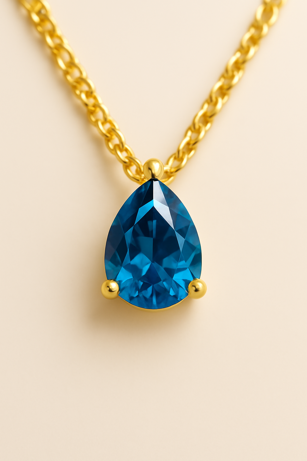 Collier avec pierre de naissance en forme de larme