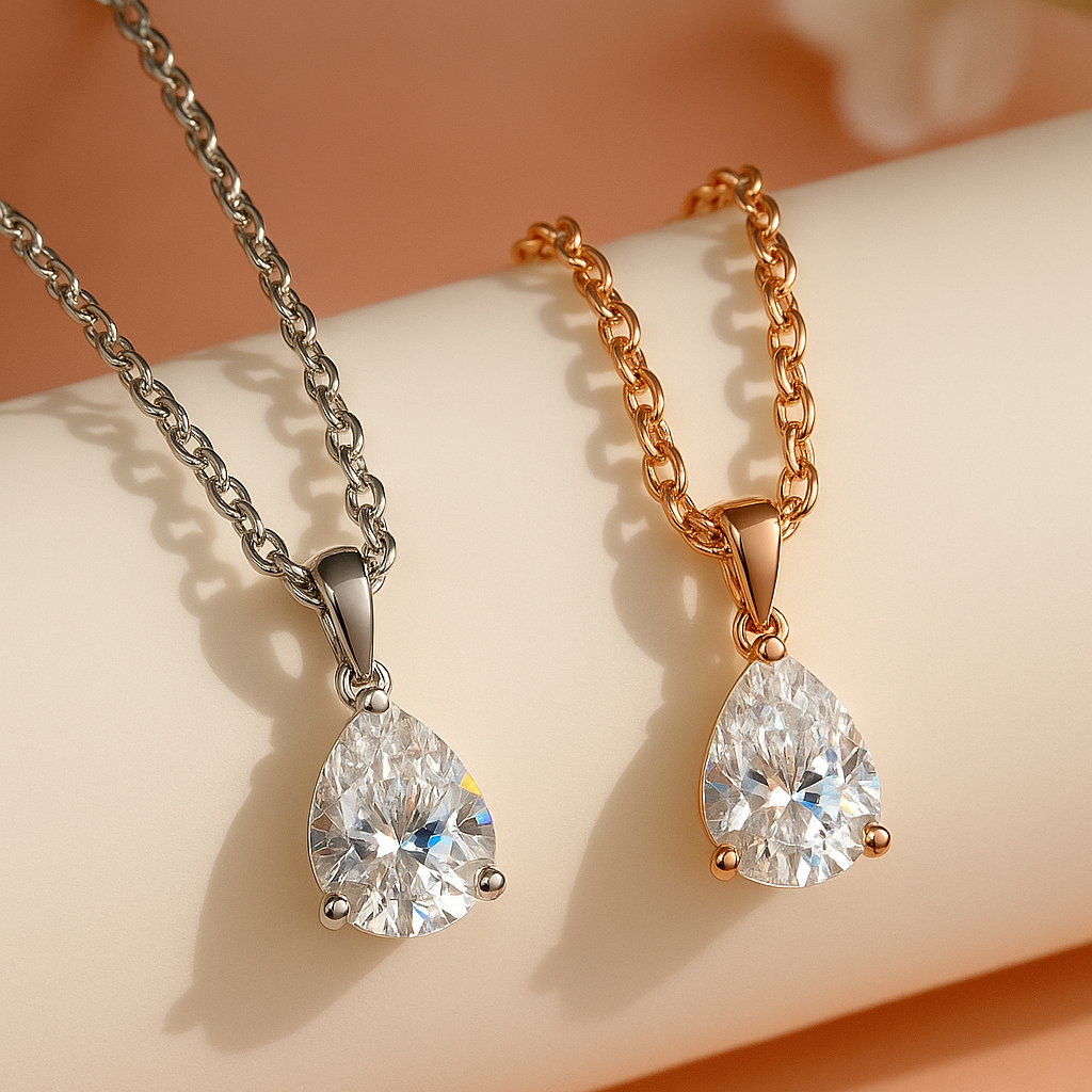 Celeste Moissanite Pear Necklace