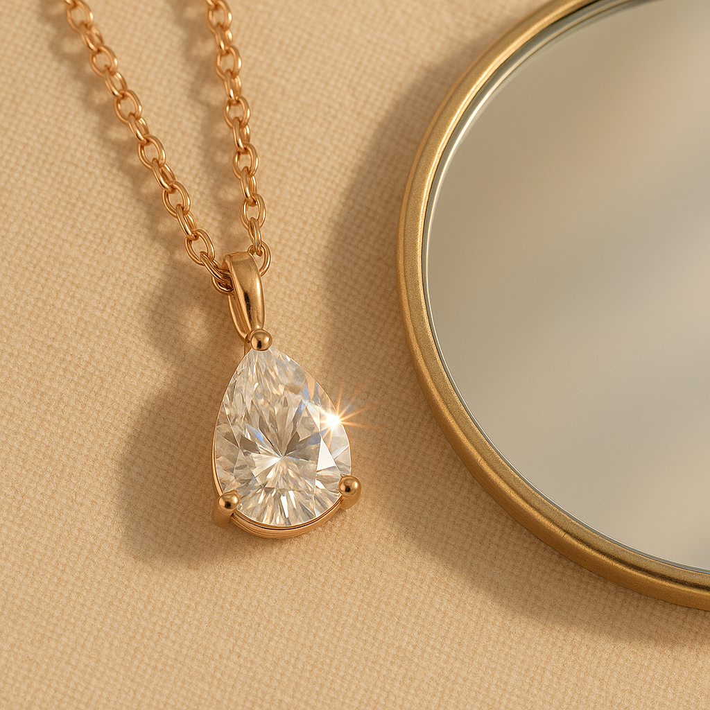 Celeste Moissanite Pear Necklace