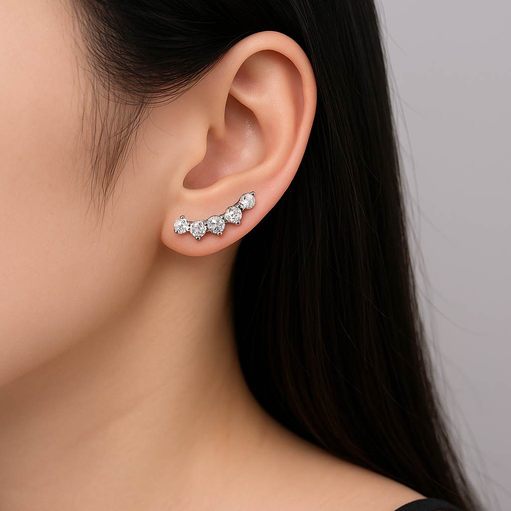 Lustre Arc Moissanite Earrings