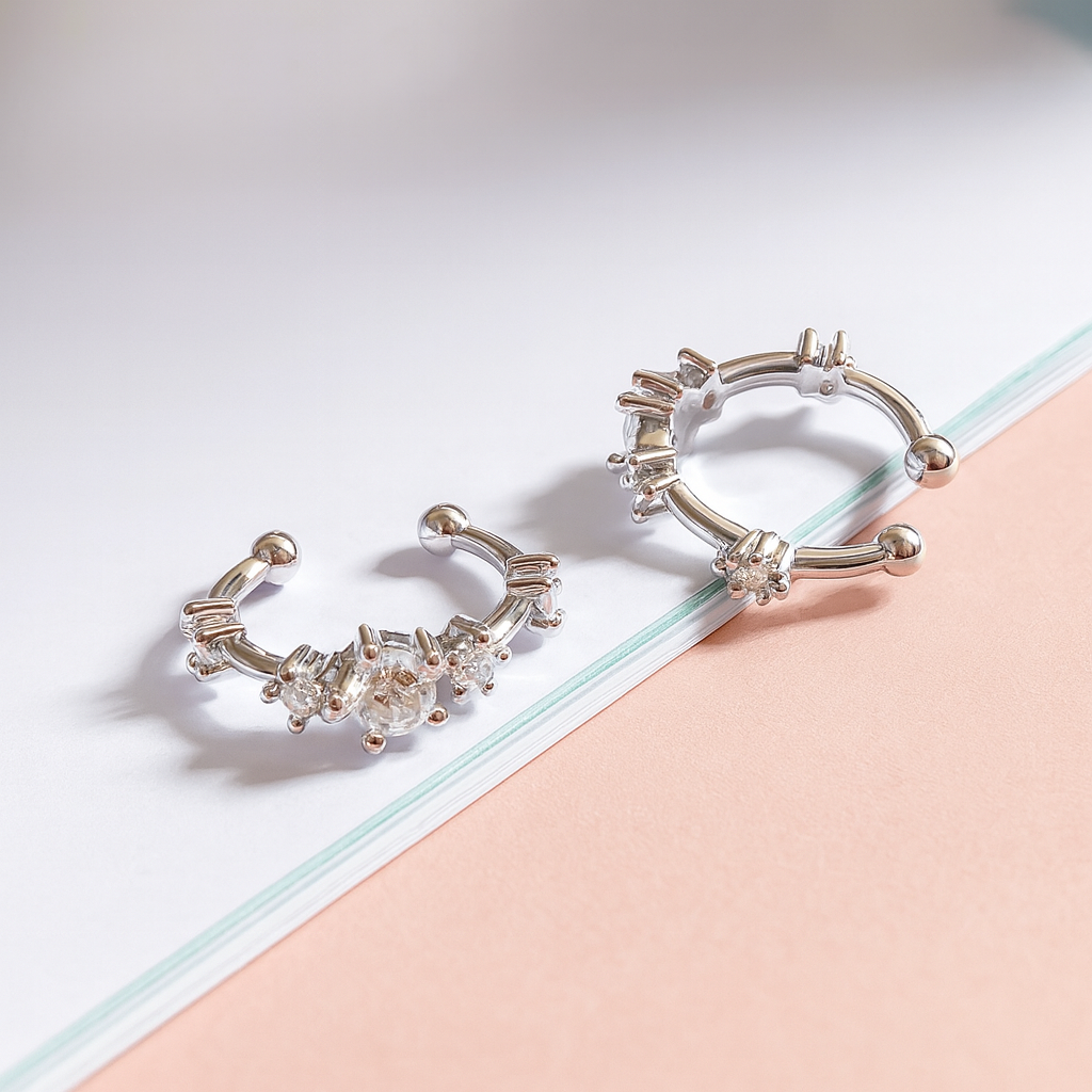 Aurora Moissanite Clip Earrings