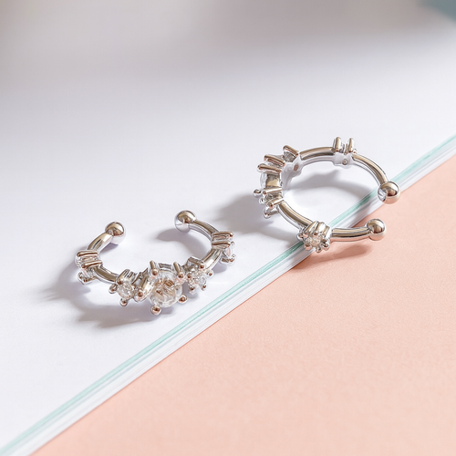 Aurora Moissanite Clip Earrings