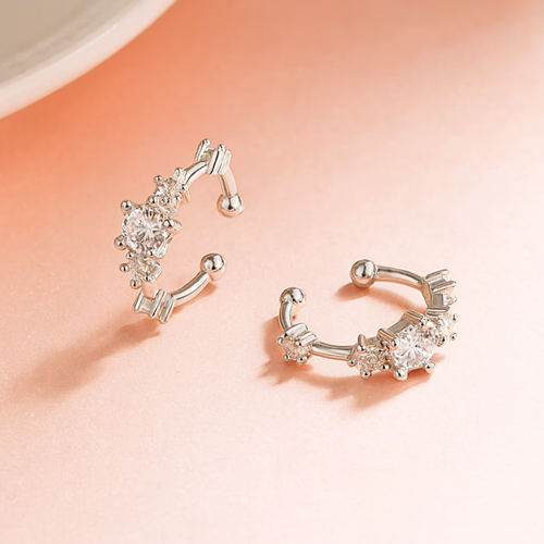 Aurora Moissanite Clip Earrings
