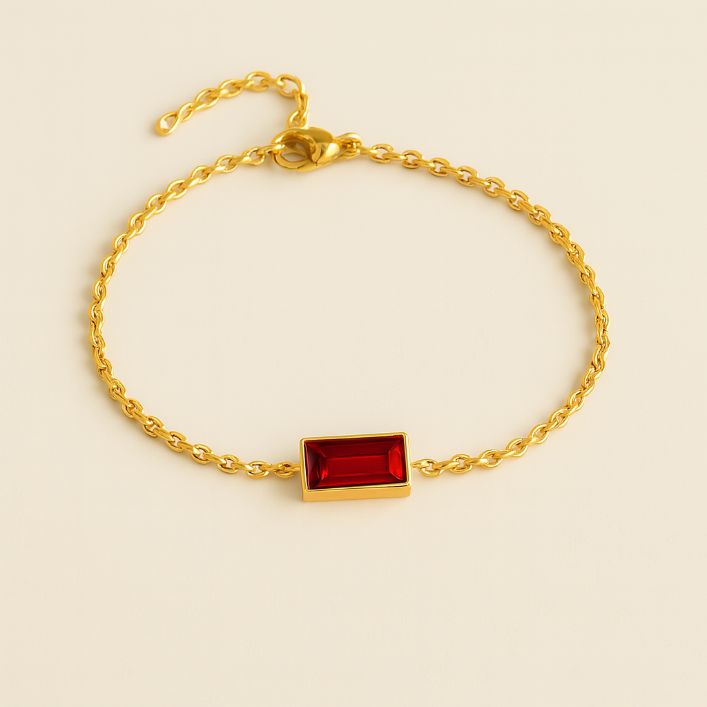 Rectangular Birthstone Bracelet