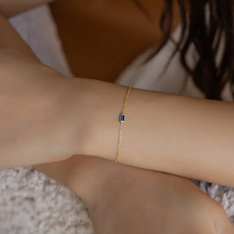 Rectangular Birthstone Bracelet