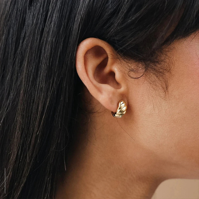 Boucles d'oreilles créoles en forme de croissant
