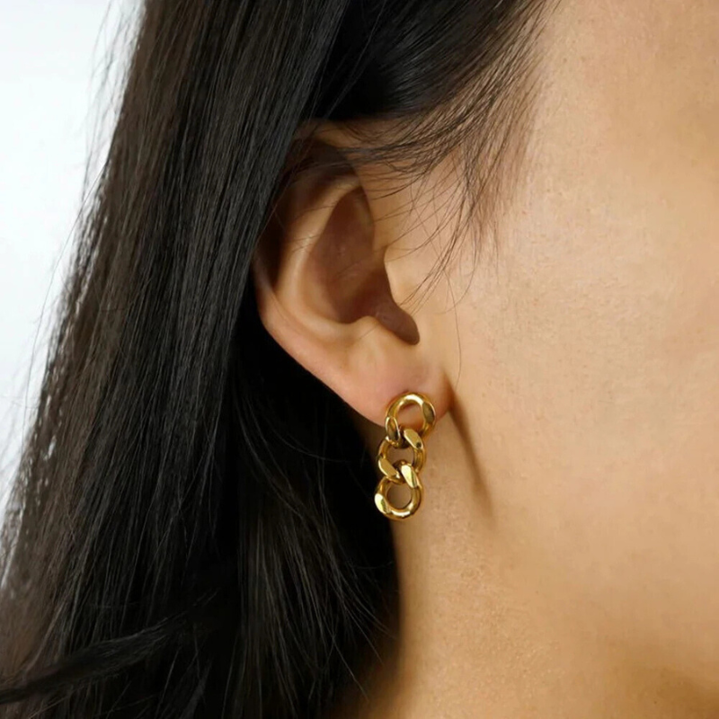 Boucles d'oreilles à maillons cubains