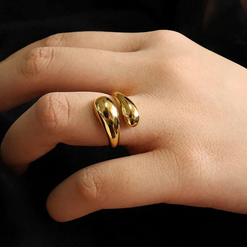 Bague à double ouverture en forme de plume