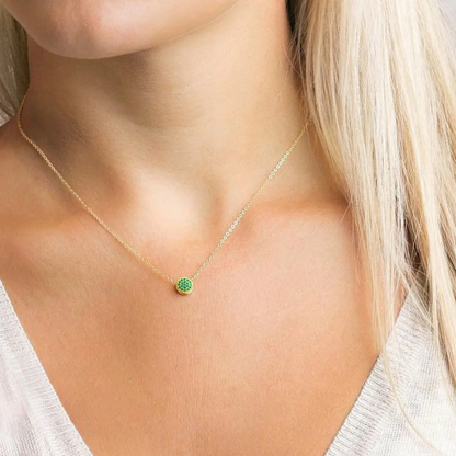 Disc Birthstone Necklace