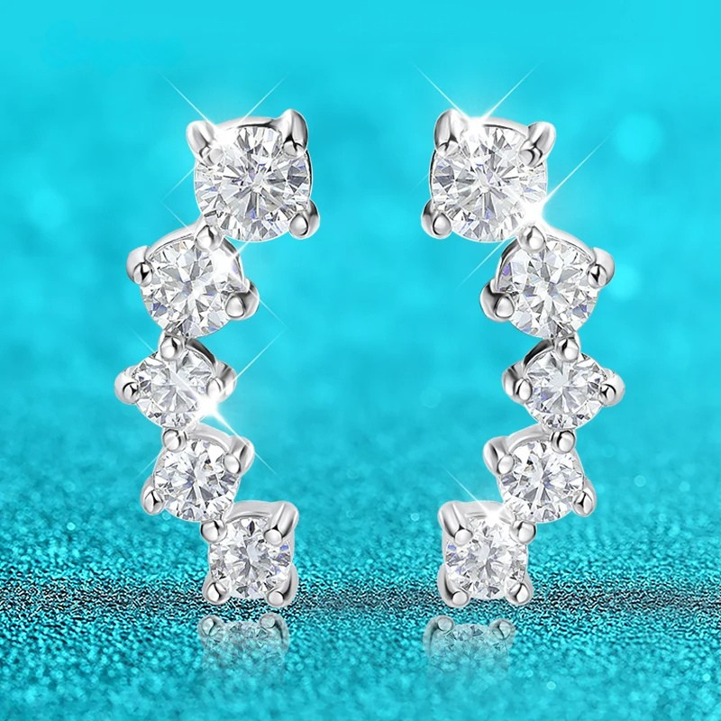 Boucles d'oreilles Lustre Arc Moissanite 