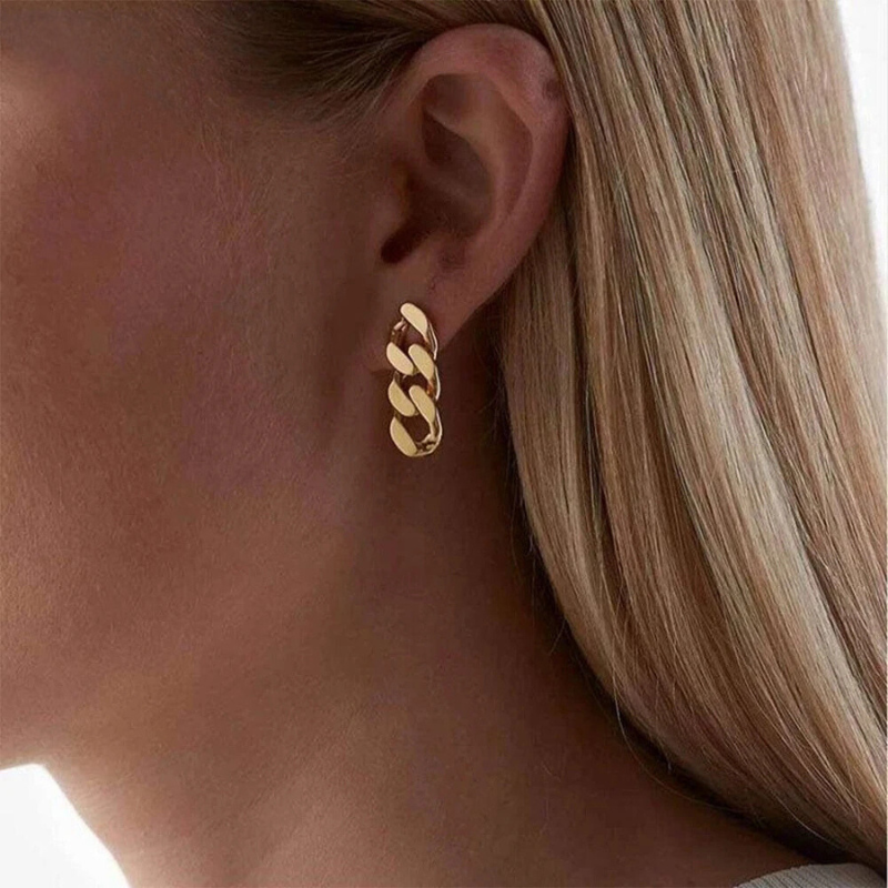 Boucles d'oreilles à maillons cubains