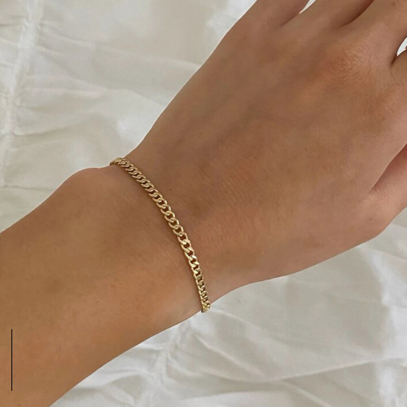 Layered Snake Bracelet with Cuban Link Bracelet