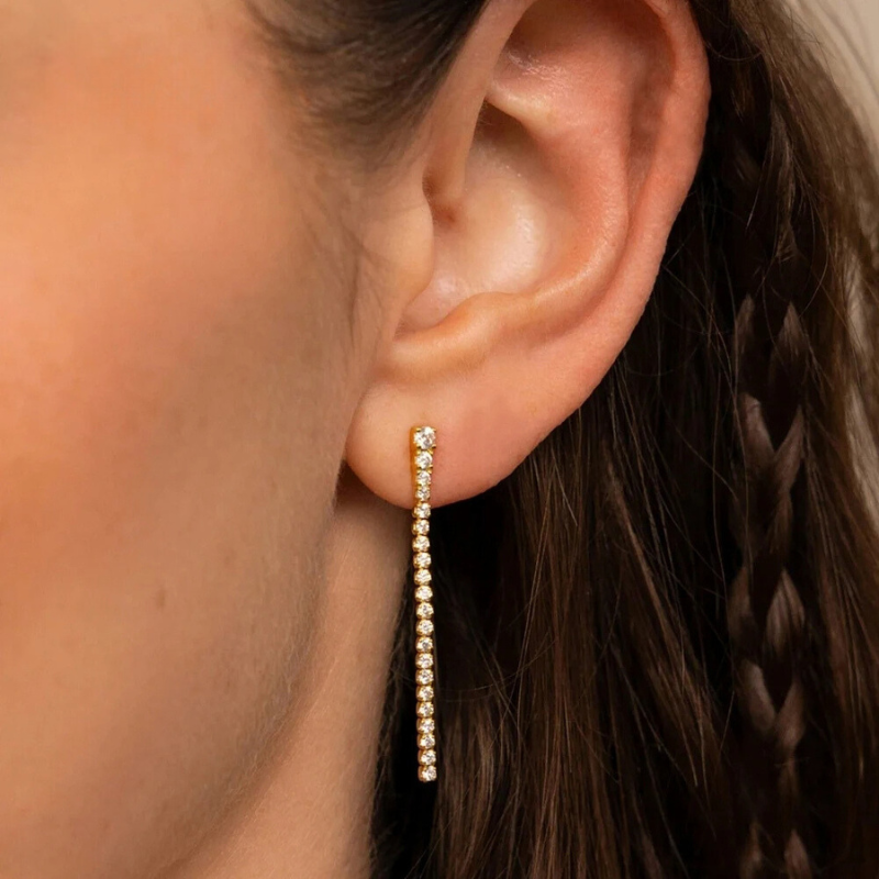 Boucles d'oreilles pendantes en zircone