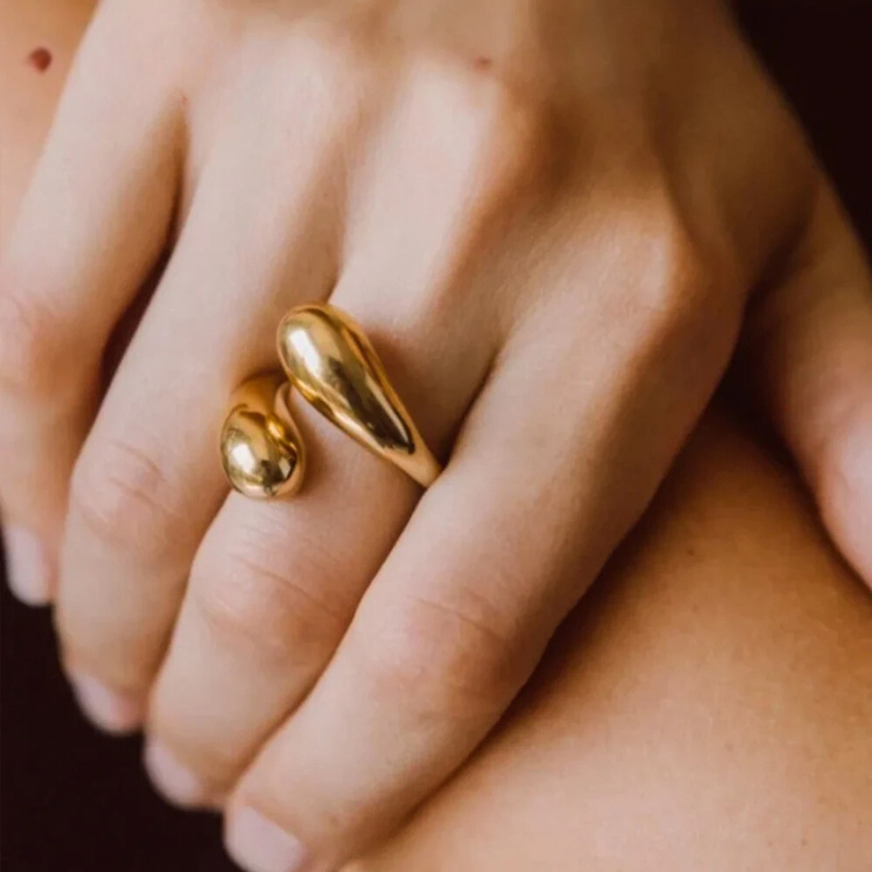 Bague à double ouverture en forme de plume