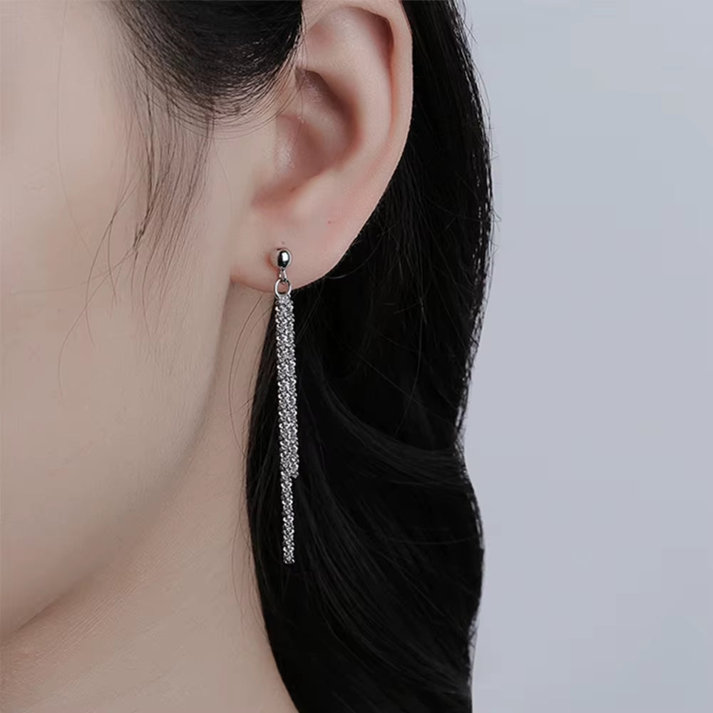 Emanco Gold Color Silver Color Gypsophila Cauliflower Chain Stud Earrings for Women Simple Style Female Personality Fine Jewelry