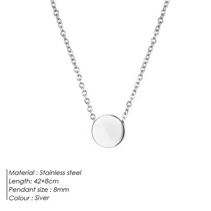 Stainless Steel Necklace Women Minimalist Dainty Necklace for Women Small Pendant Necklace Brand Luxury Jewelry