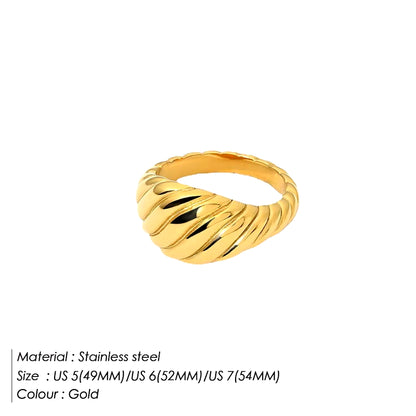 Twist Ring Bread Shape Silver Color Gold Color Rings for Women Accessories Finger Fashion Jewelry Gifts