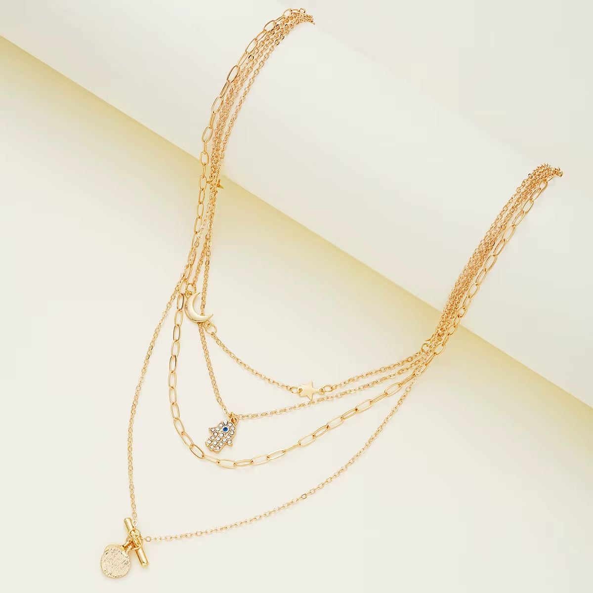Bohemian Gold Color Multiler Handmade Chain Vintage Fashion Crystal Pendant Necklaces Sets Jewelry for Women Accessories 2024