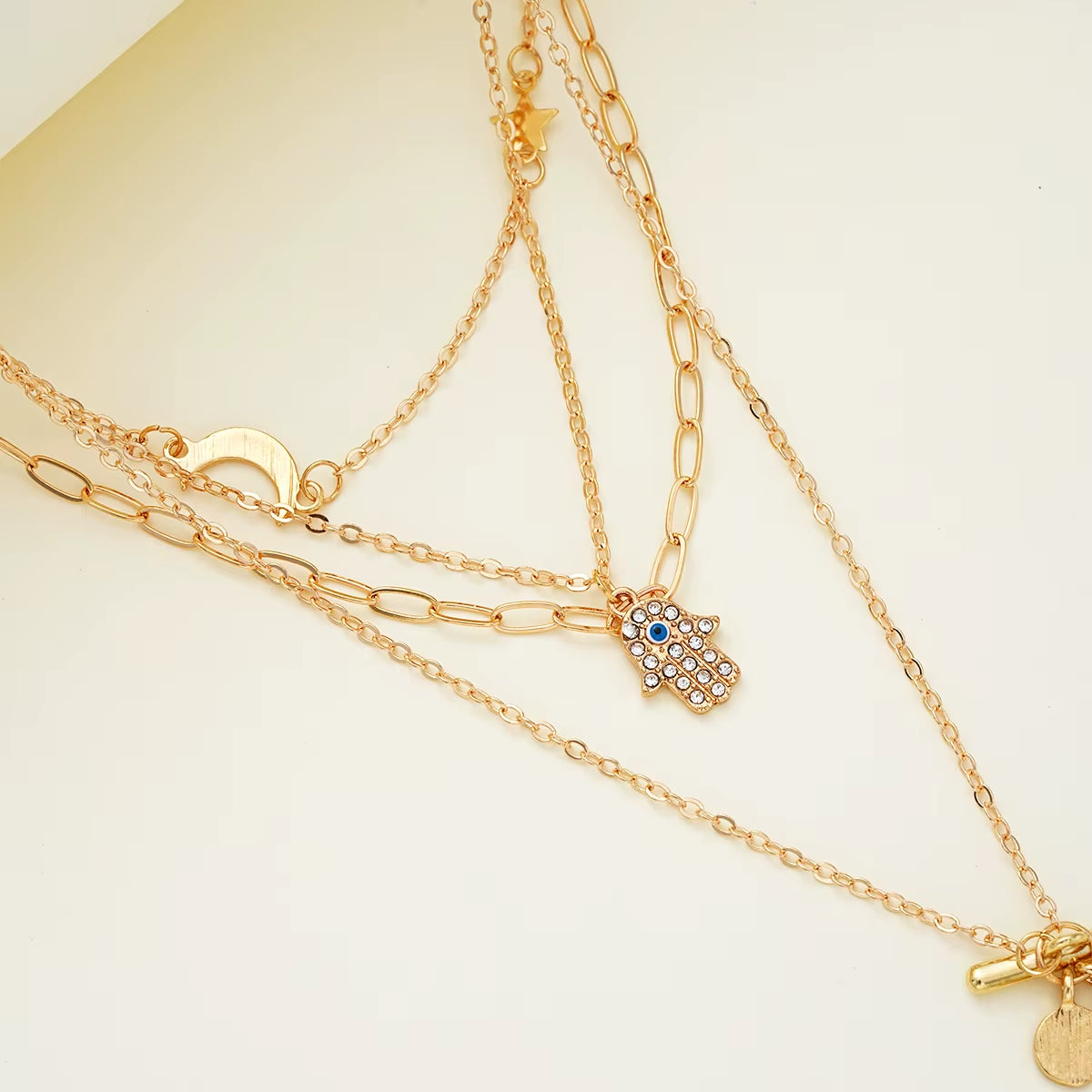 Bohemian Gold Color Multiler Handmade Chain Vintage Fashion Crystal Pendant Necklaces Sets Jewelry for Women Accessories 2024